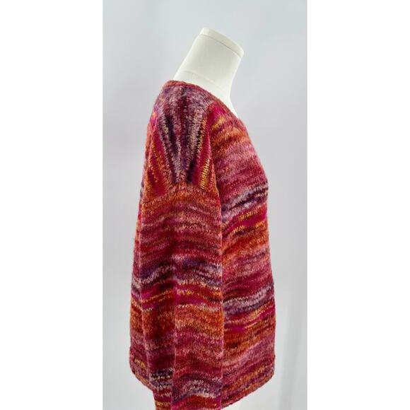 Peruvian Connection Alpaca Sweater Knit Red Stripe Long Sleeve - Picture 4 of 10